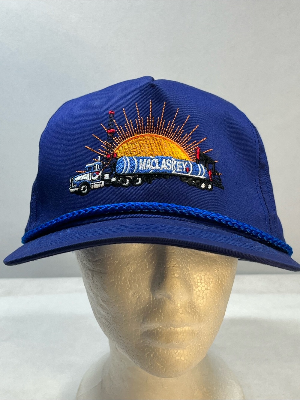 Vintage Maclaskey Oilfield Services 25th Anniversary Blue Snapback Trucker Hat